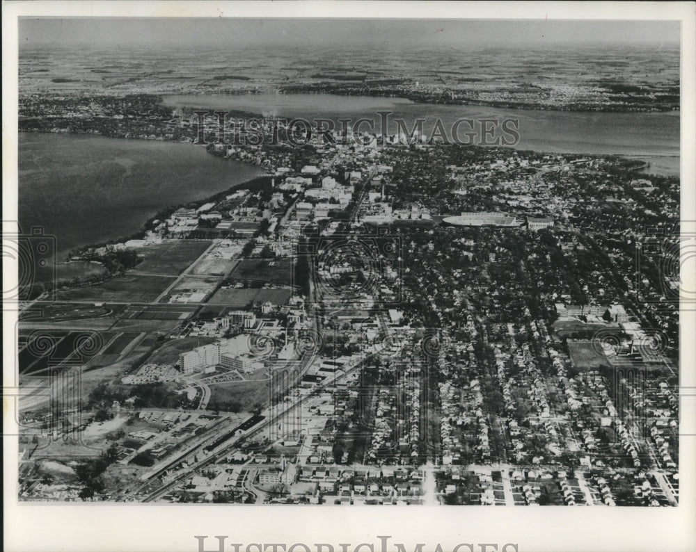 1960 Press Photo Aerial View of Madison, Wisconsin - mjx61585- Historic Images