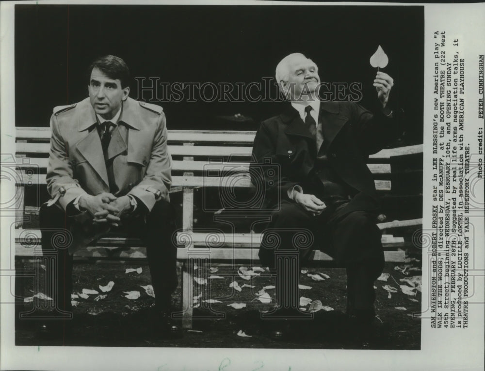 1988 Press Photo Stars of &quot;A Walk in the Woods&quot; Sam Waterson and Robert Prosky- Historic Images