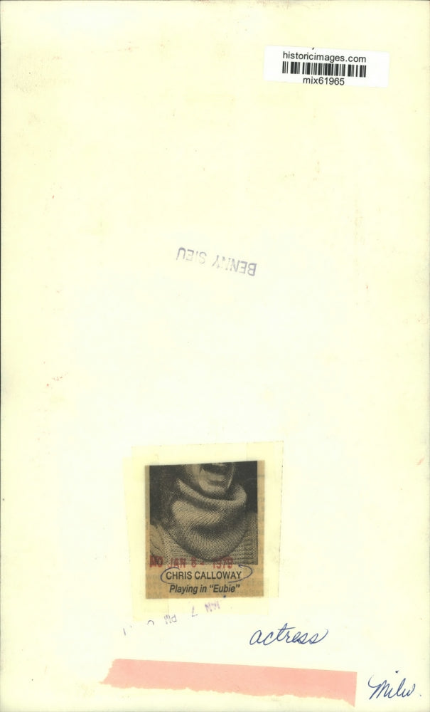 1978 Press Photo Chris Calloway playing in "Eubie". - mjx61965