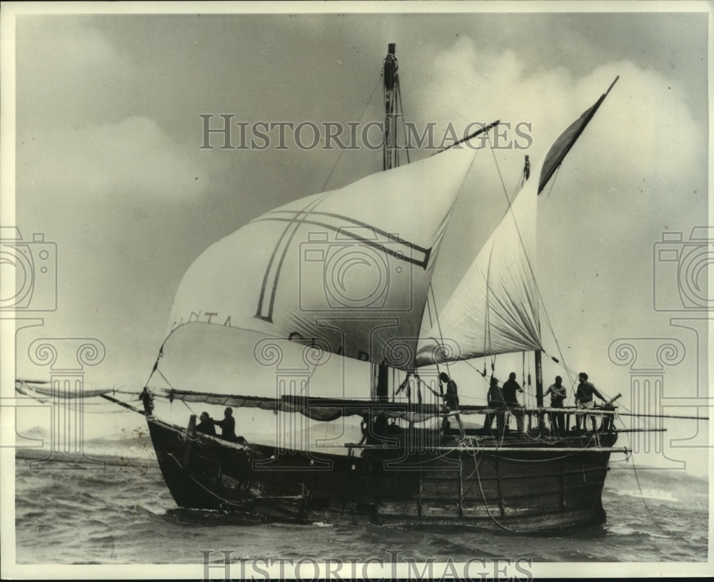 1962 Press Photo Nina II ship at port in Las Palmas, Canary Islands - mjx62701- Historic Images