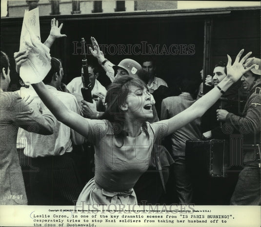 1966 Press Photo Leslie Caron stars in "Is Paris Burning?" - mjx63244- Historic Images