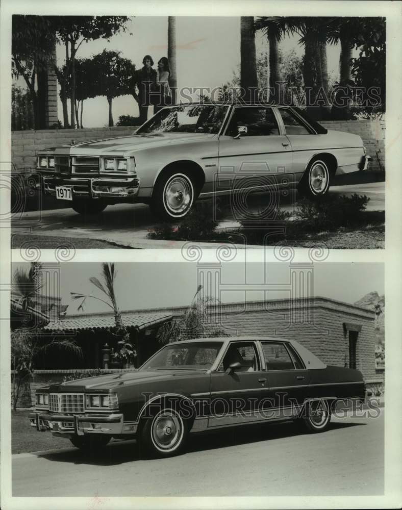 1976 Press Photo Pontiac Catalina Two Door Coupe And Pontiac Bonneville Brougham- Historic Images