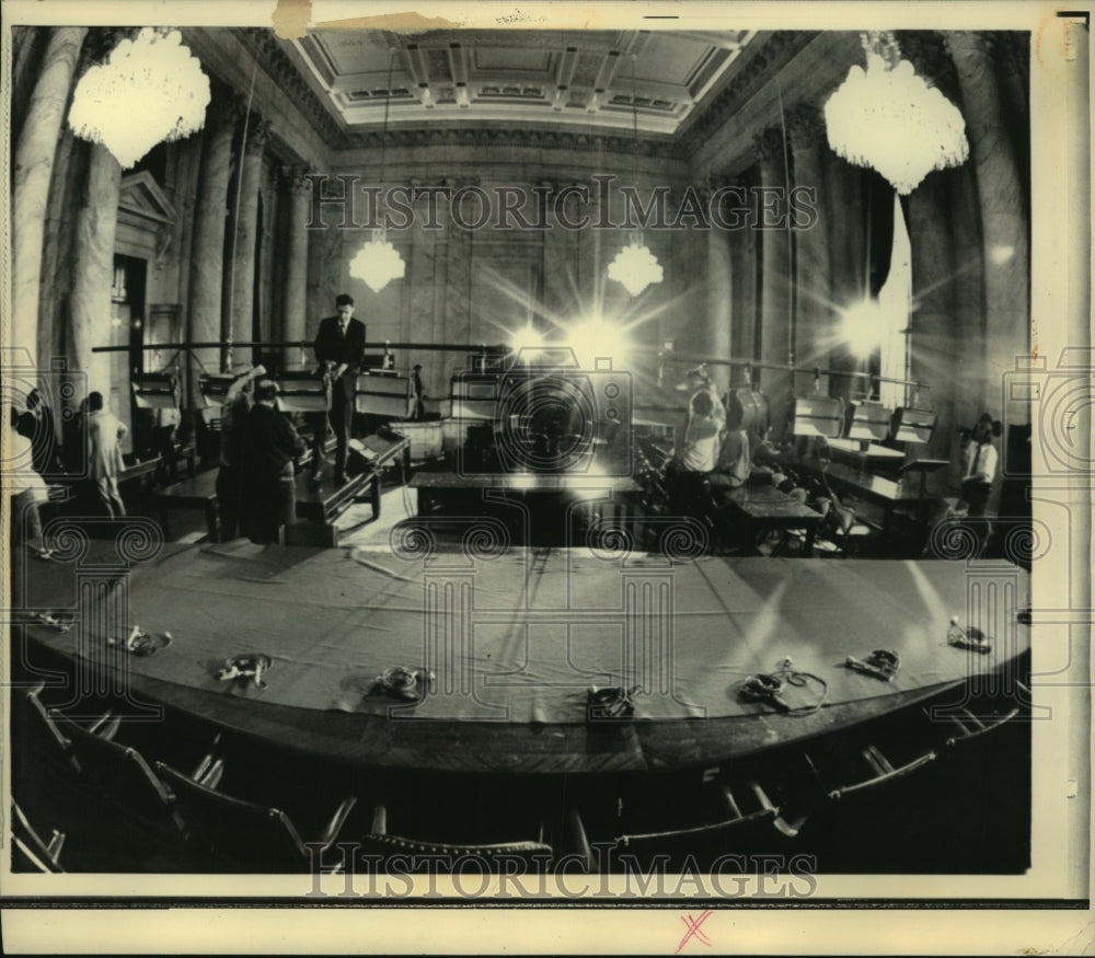 1973 Press Photo Senate Watergate committee prepares for Washigton hearings- Historic Images