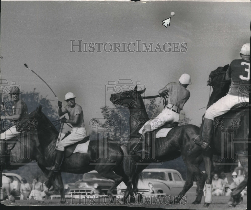 1956 Press Photo Polo match Milwaukee Polo Club vs. Pierre Cowboys - mjx67147- Historic Images