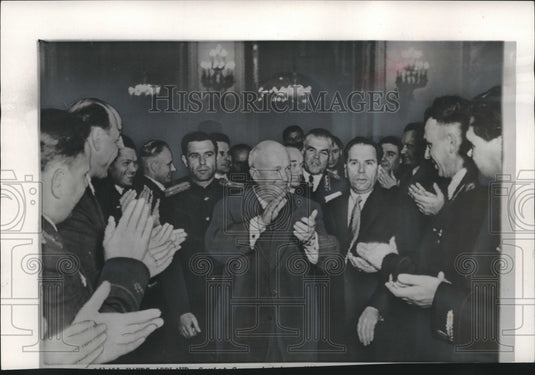 1957 Press Photo Nikita Khrushchev After Addressing Moscow's Military Academy- Historic Images