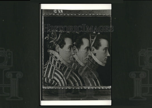 1966 Press Photo "Three Princes", oil on slate painting at Milwaukee Art Center- Historic Images