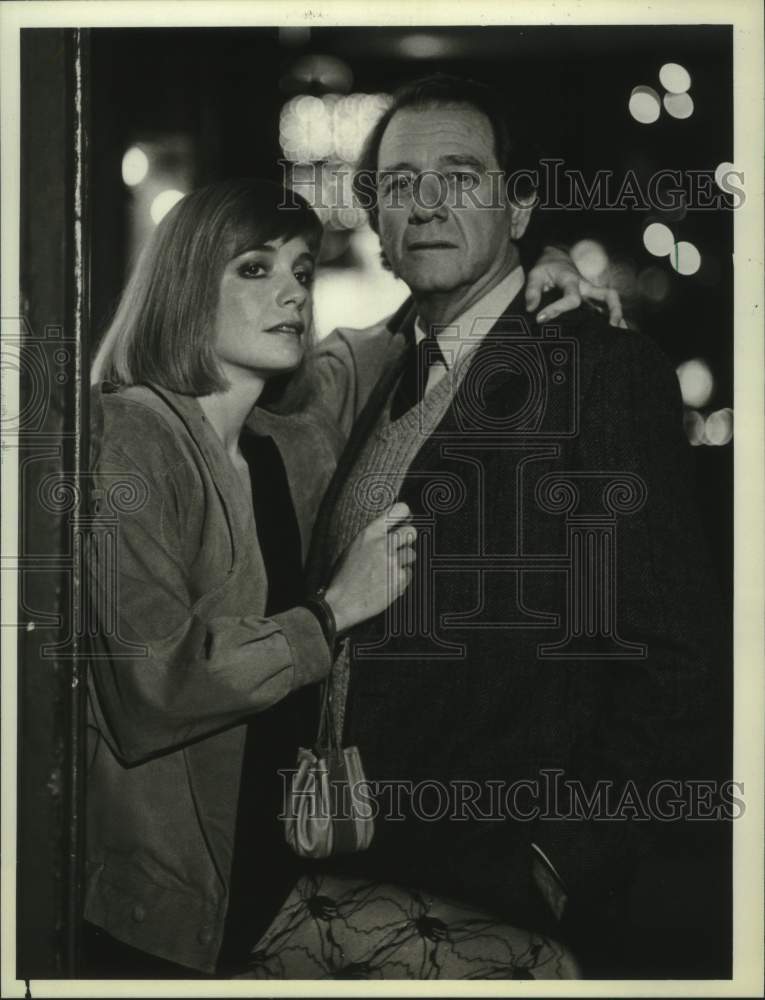 1986 Press Photo Richard Crenna and Karen Young in NBC's "The Price of Passion"- Historic Images