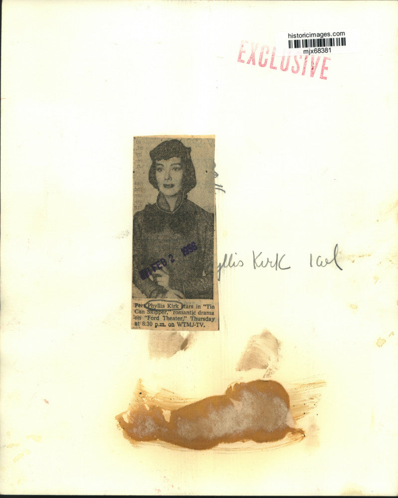 1956 Press Photo Phyllis Kirk in "Tin Can Slipper" on "Ford Theater" - mjx68381