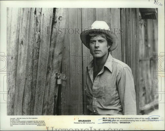 1980 Press Photo Robert Redford plays an uncompromising hero in "Brubaker."- Historic Images