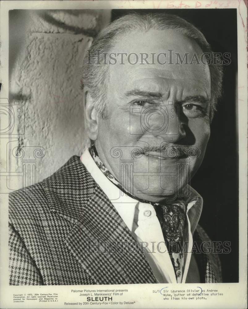 1973 Press Photo Laurence Olivier in &quot;Sleuth&quot; - mjx69223