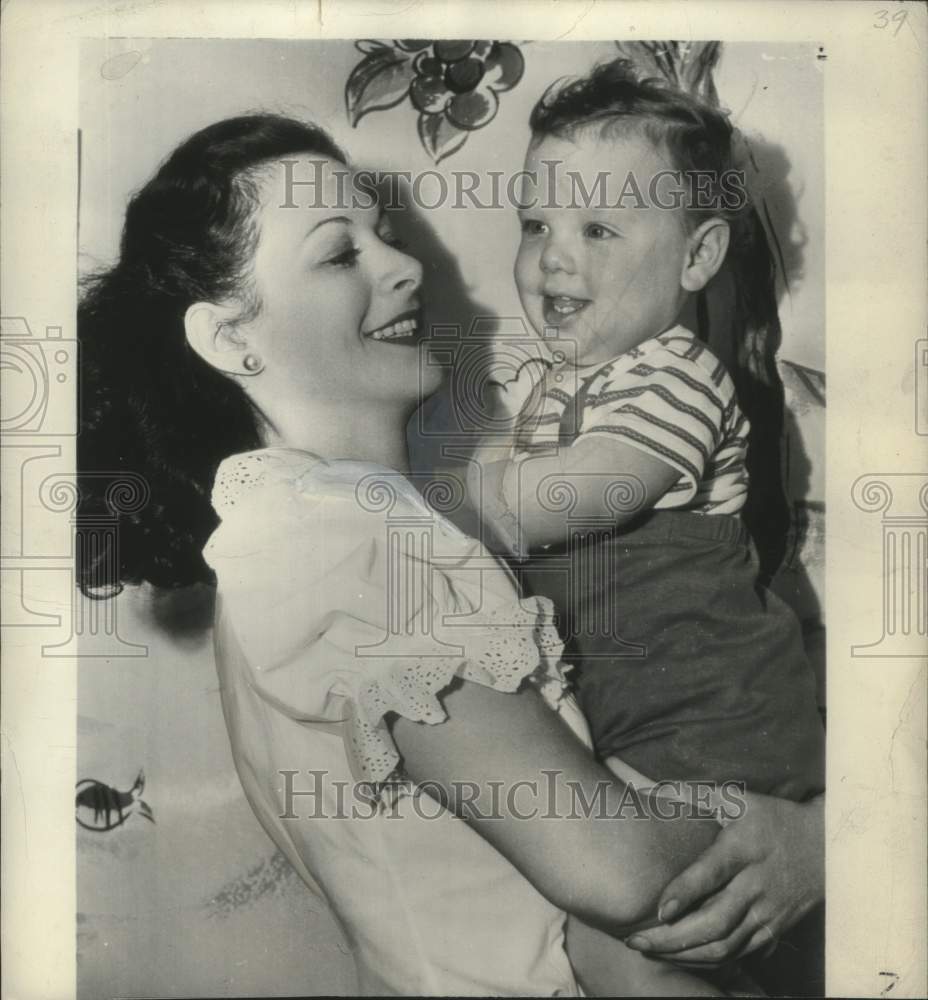 1948 Press Photo Actress Hedy Lamarr and her son Anthony John, Hollywood- Historic Images