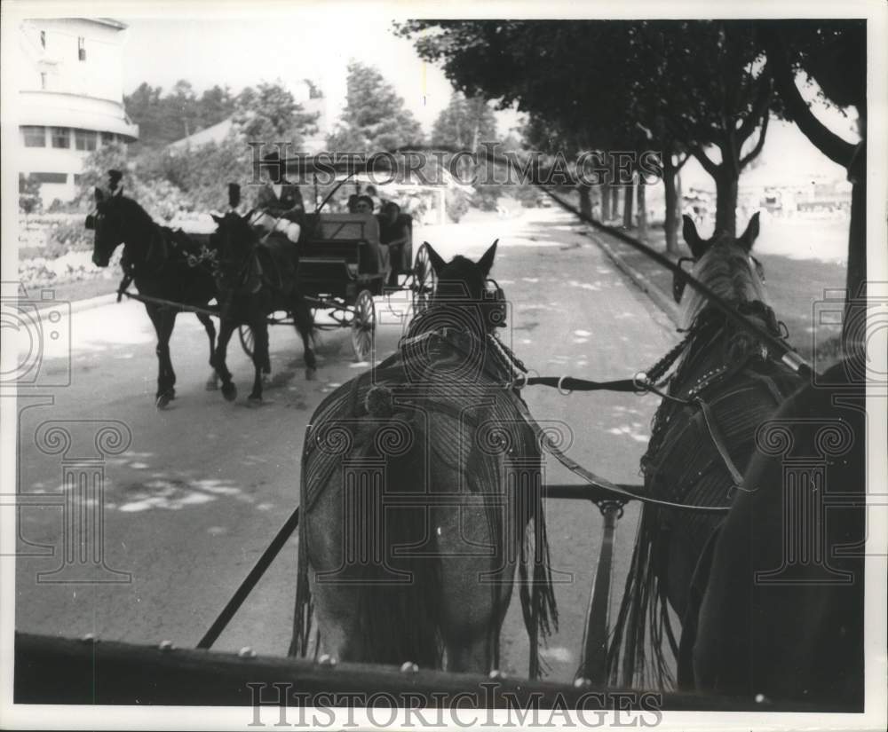 1963 Press Photo Horses Work On Mackinac Island - mjx70189- Historic Images