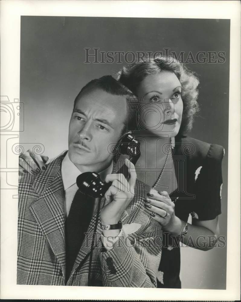 1948 Press Photo Les Tremayne &amp; Claudia Morgan, &quot;New Adventures of the Thin Man&quot;- Historic Images