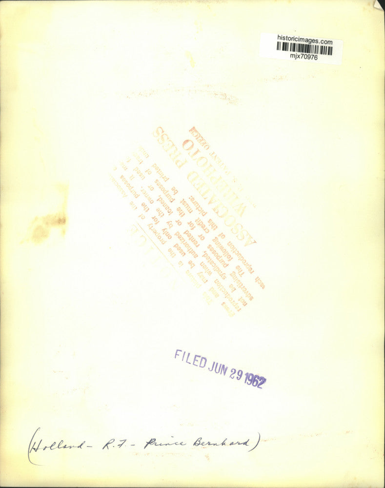 1962 Press Photo Prince Bernhard of the Netherland's official birthday portrait