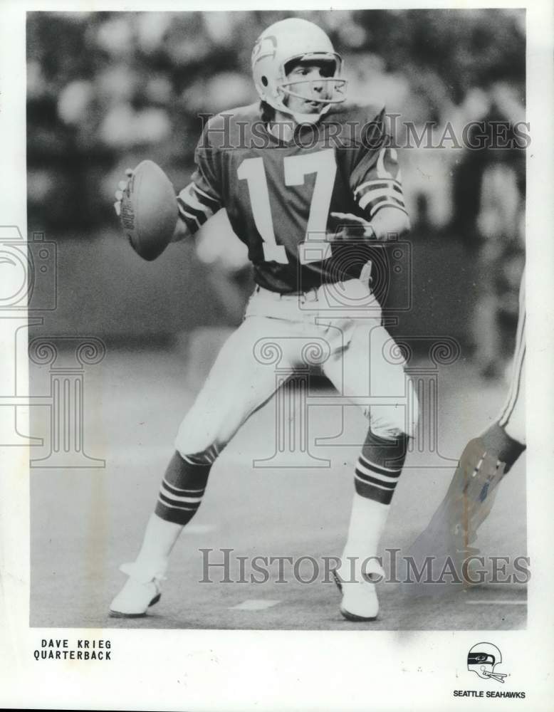 1980 Press Photo Seattle Quarterback Dave Krieg - mjx71109- Historic Images