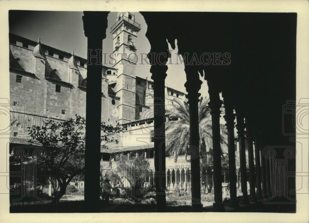 1934 Press Photo Cloisters and tower of church, San Francisco, California.