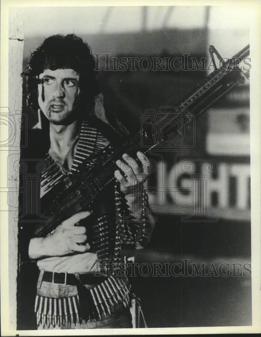 1985 Press Photo Sylvester Stallone stars in "First Blood" - mjx75026- Historic Images