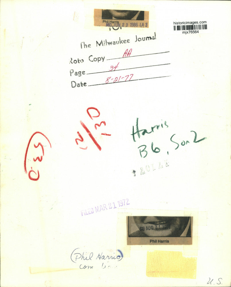 1972 Press Photo United States Comedian Phil Harris - mjx76564