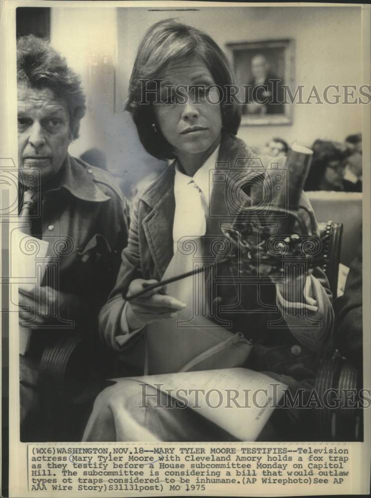 1975 Press Photo Mary Tyler Moore testified before a House subcommittee- Historic Images