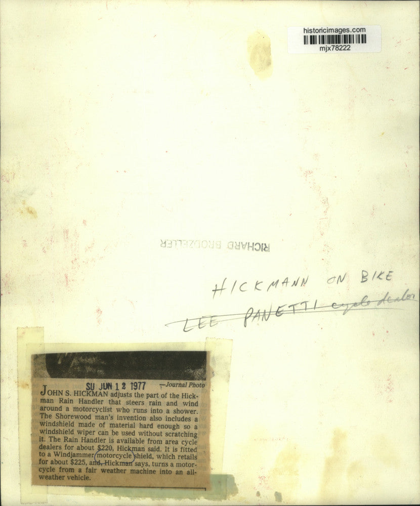 1977 Press Photo Inventor John S. Hickman - mjx78222