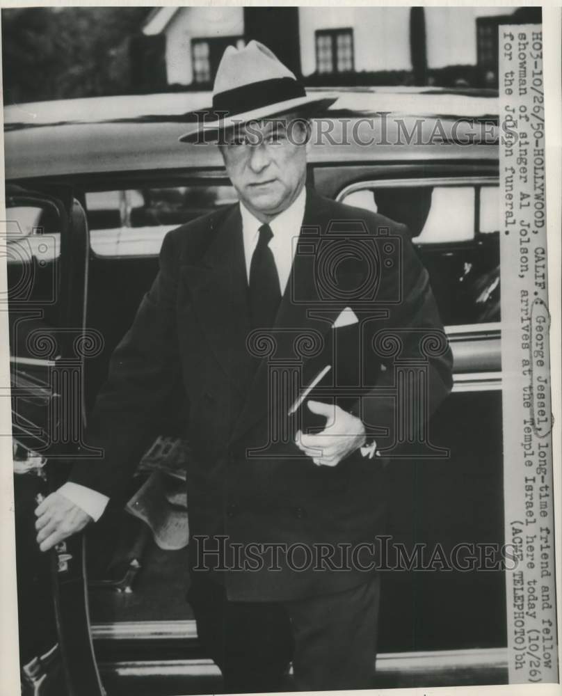 1950 Press Photo Musician George Jessel in Hollywood, California - mjx78226- Historic Images