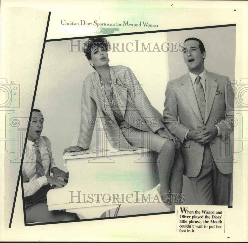 1983 Press Photo The Wizard, Mouth and Oliver for Christian Dior advertisements- Historic Images