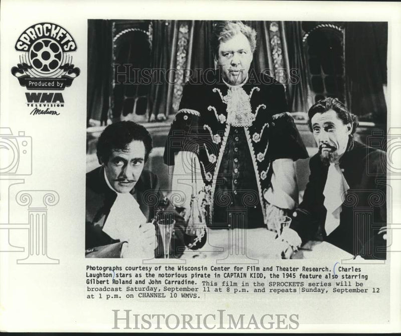 Load image into Gallery viewer, 1985 Press Photo Charles Laughton stars in Captain Kidd with Gilbert Roland
