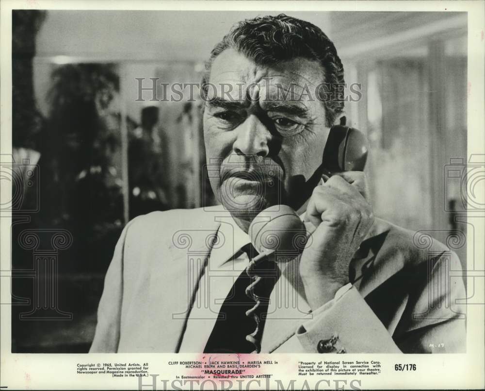 1965 Press Photo Jack Hawkins in scene from &quot;Masquerade&quot; - mjx78653