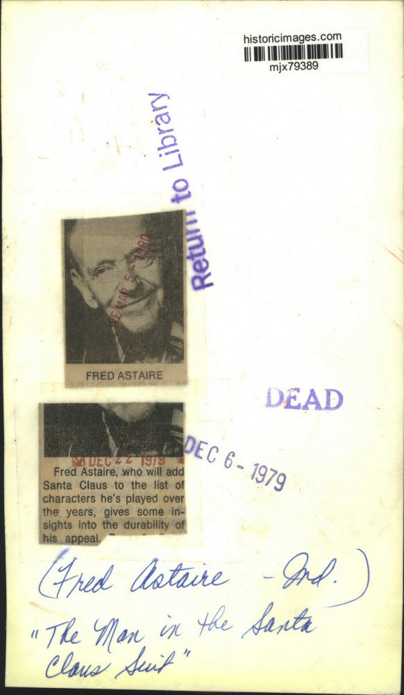 1979 Press Photo Fred Astaire stars in "The Man in the Santa Claus Suit"