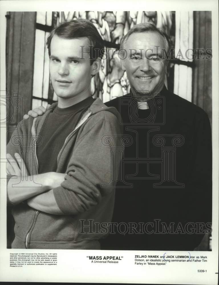 1984 Press Photo Jack Lemmon & Zeljko Ivanek star in "Mass Appeal" - mjx81104- Historic Images