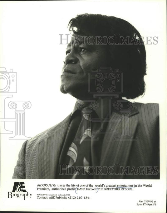 1996 Press Photo "James Brown: The Godfather of Soul" to air on A & E Biography- Historic Images