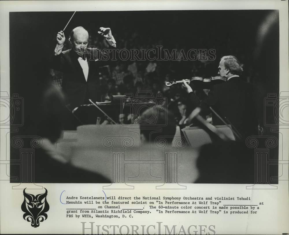 1978 Press Photo Andre Kostelanetz conducting the National Symphony Orchestra