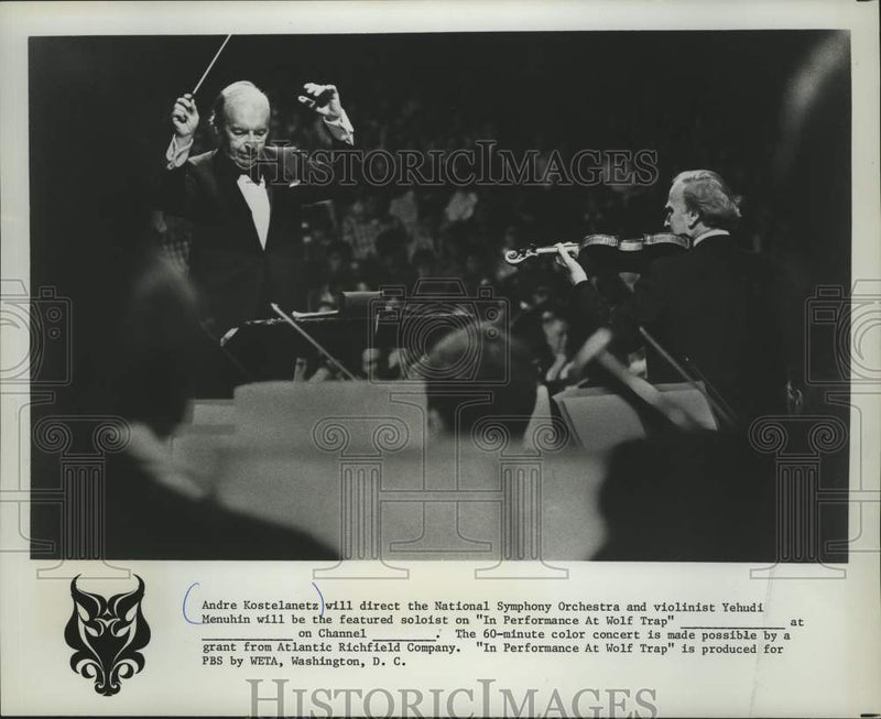 Load image into Gallery viewer, 1978 Press Photo Andre Kostelanetz conducting the National Symphony Orchestra
