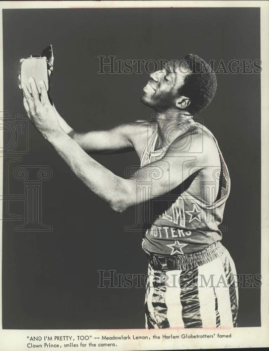 1972 Press Photo Meadowlark Lemon of the Harlem Globetrotters - mjx82418- Historic Images