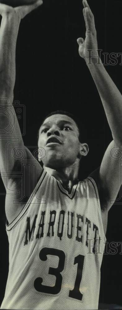 1988 Press Photo Marquette basketball player Glenn Rivers - mjx83950- Historic Images