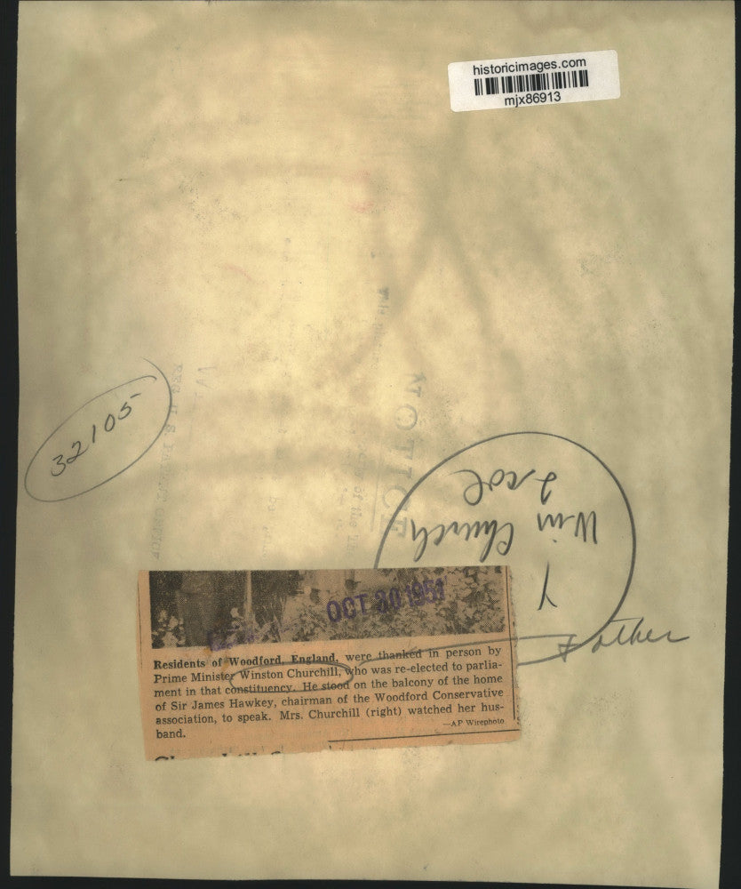 1951 Press Photo Prime Minister Winston Churchill thanks Woodford residents