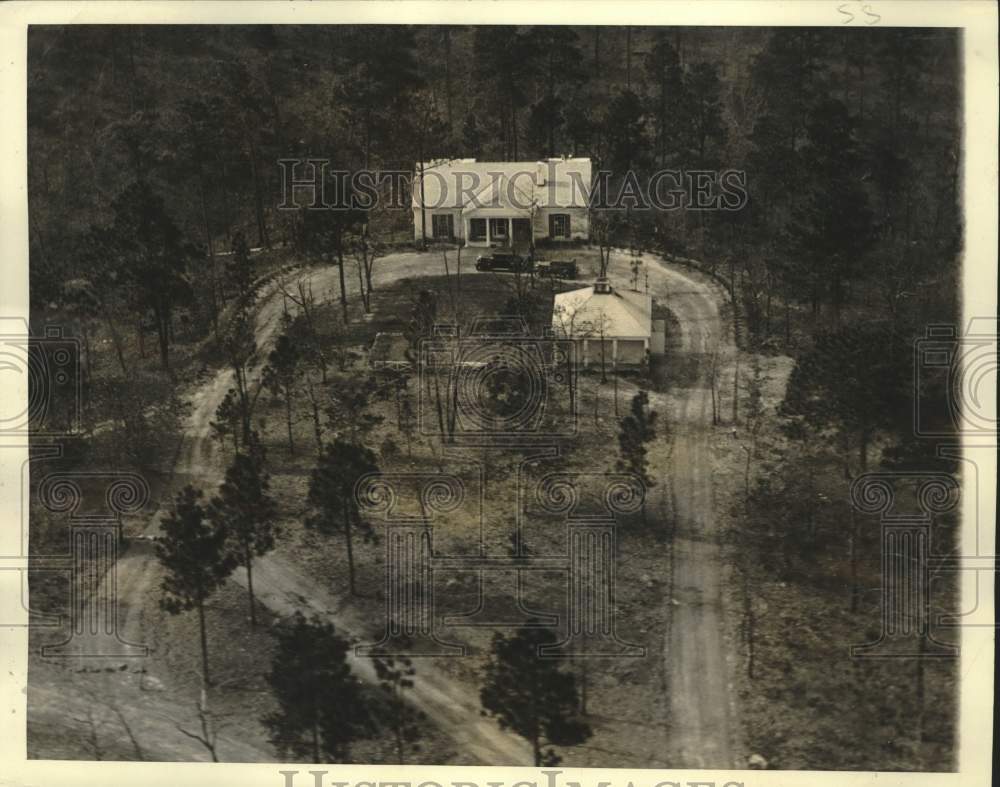 1933 Press Photo aerial view of Franklin D Roosevelt&#39;s cottage, Warm Springs, GA- Historic Images