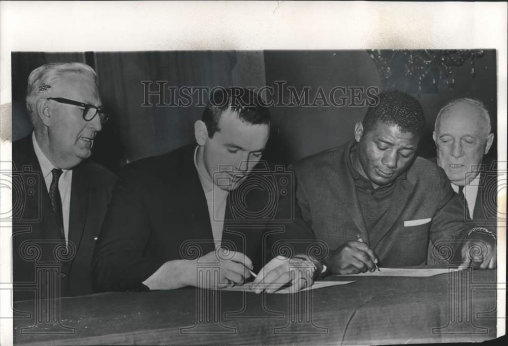 1961 Press Photo Floyd Patterson, Ingemar Johansson and others Florida- Historic Images