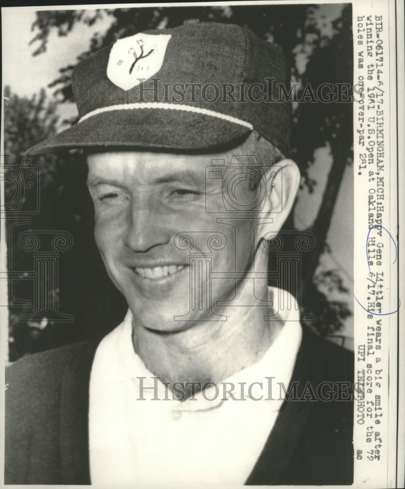 1961 Press Photo Gene Littler is happy to win United States Open in Michigan- Historic Images