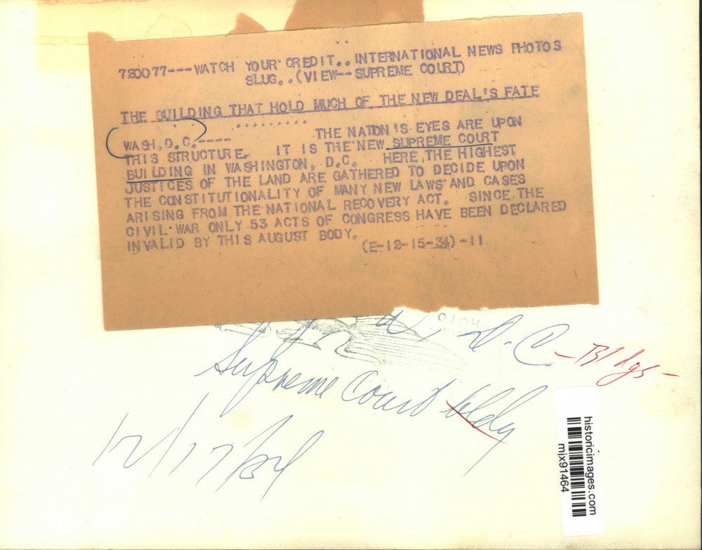 1934 Press Photo Supreme Court Building, Washington D.C. - mjx91464