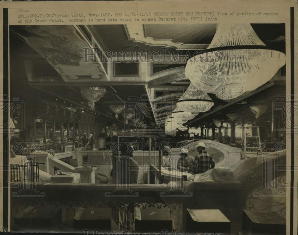 1973 Press Photo MGM Grand Hotel & Casino interior construction, Las Vegas