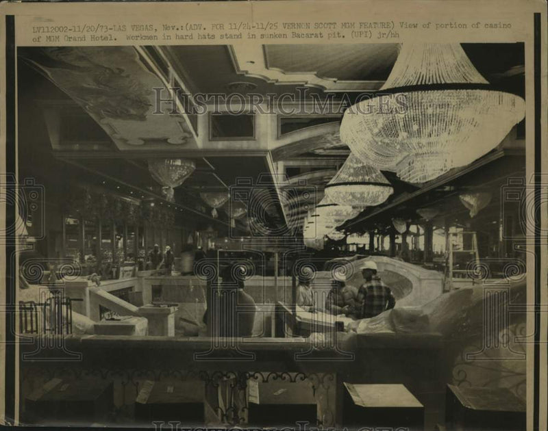Load image into Gallery viewer, 1973 Press Photo MGM Grand Hotel &amp; Casino interior construction, Las Vegas
