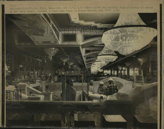 1973 Press Photo MGM Grand Hotel & Casino interior construction, Las Vegas