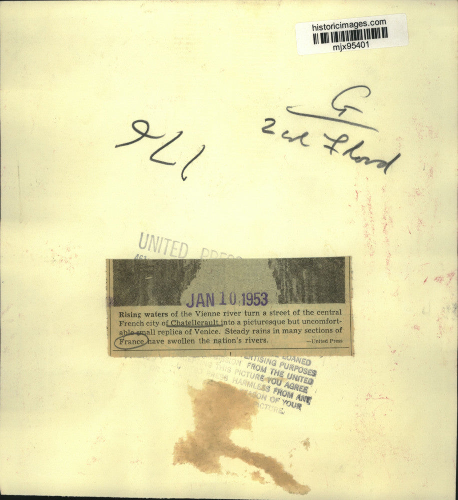 1953 Press Photo Vienne River in the Center of the City of Chatellerault, France