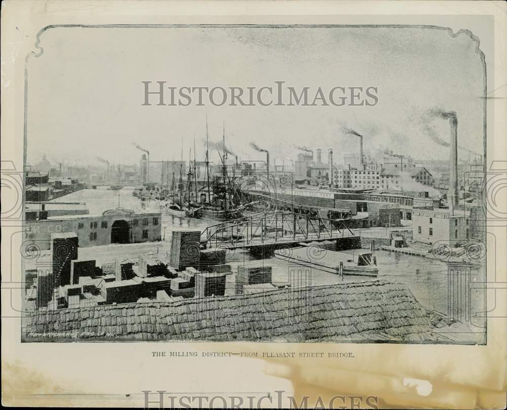 Press Photo Milwaukee&#39;s Milling District, viewed from Pleasant Street Bridge- Historic Images