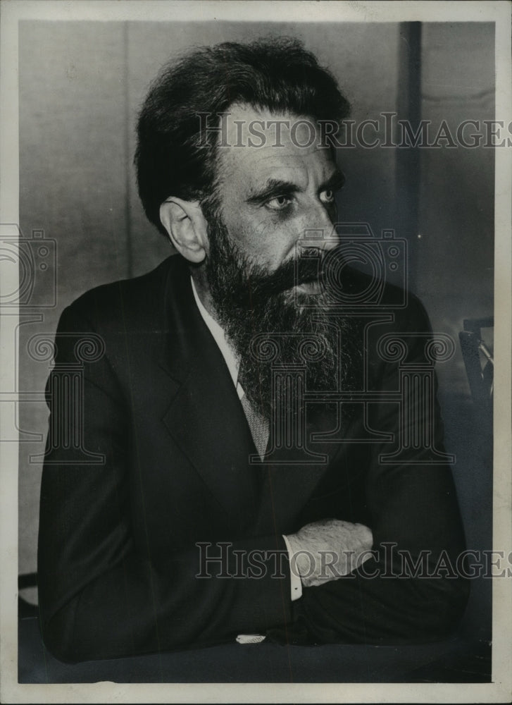 1937 Press Photo Dr. Otto J. Schmidt, leader of Soviet expedition to North Pole.- Historic Images