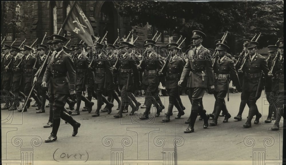 1932 Press Photo Memorial Day Parade, Kosciuszko guards, Wisconsin Avenue- Historic Images