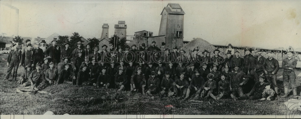 1890 Press Photo Miners with Champion Shafts in Background, Wisconsin- Historic Images
