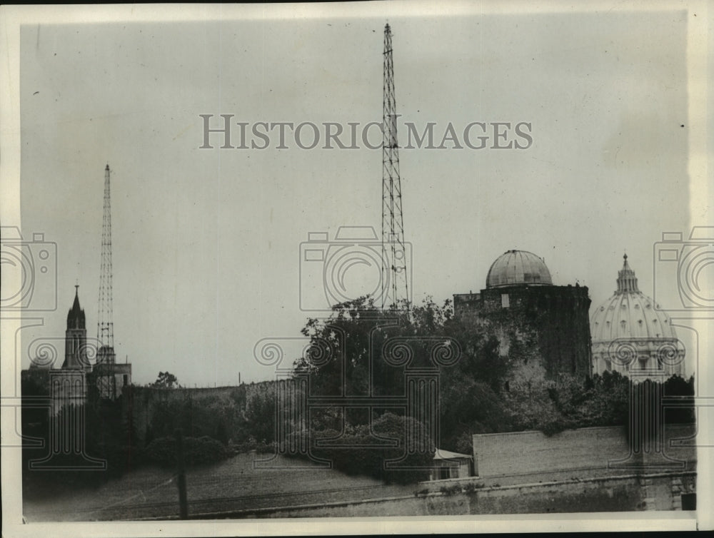 1930 Press Photo Antennae of new Vatican City wireless station near St. Peter's- Historic Images