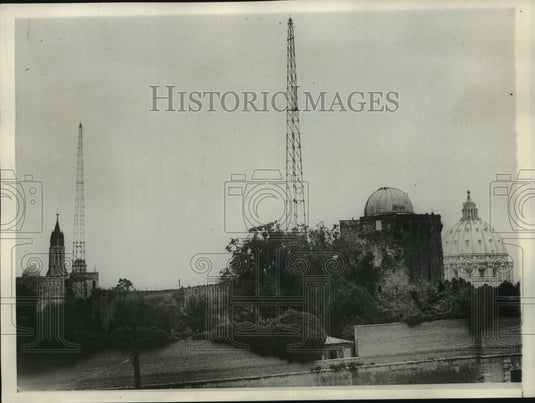 1930 Press Photo Antennae of new Vatican City wireless station near St. Peter's- Historic Images